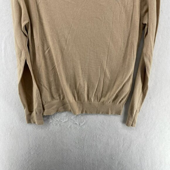 Mango Sweater Women Sz XS Brown Knitted Round Neck Rhinestone Shoulders Pullover - Picture 9 of 12